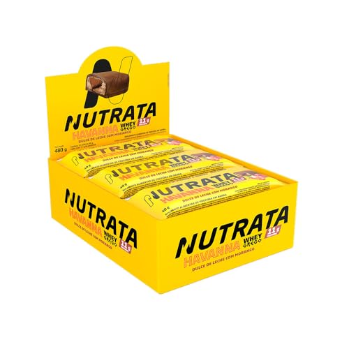 Barra de Proteína Nutrata 12 Unidades Whey Grego Bar Havanna e Morango