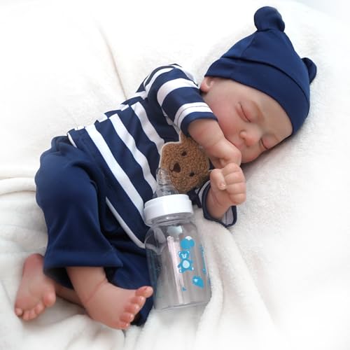 Bebê Reborn Brastoy Silicone Menino Dormindo 48cm
