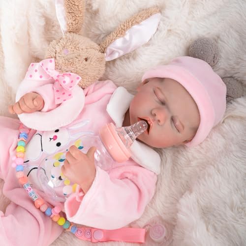 Bebê Reborn Silicone Menina Coelho 48cm