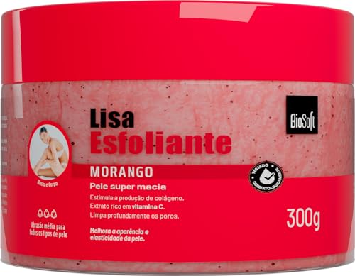Esfoliante Corporal Soft Hair 300g Biosoft Lisa Morango