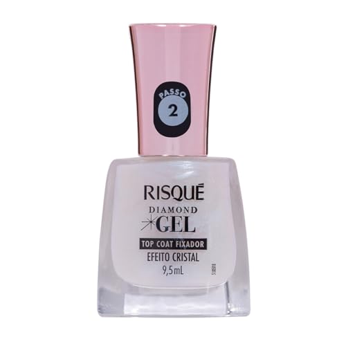 Esmalte em Gel Risqué 9,5ml Top Coat Fixador Diamond Gel Efeito Cristal