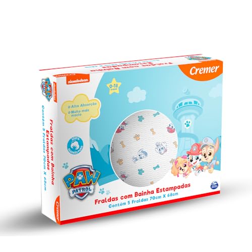 Fralda de Pano Cremer Luxo Patrulha Canina