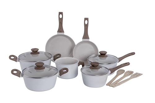 Jogo de Panelas Mimo Style 10 Peças Style Cook Marmol Bambu