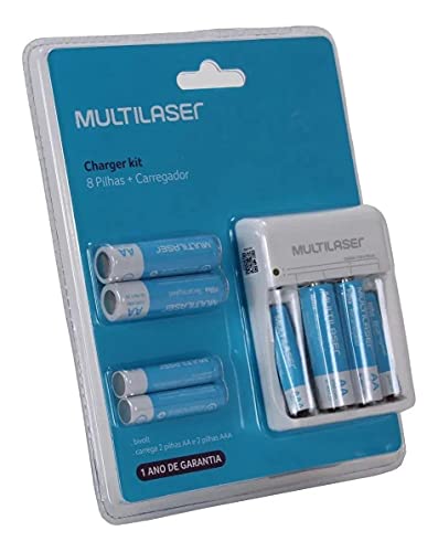 Carregador de Pilhas Multilaser AA e AAA