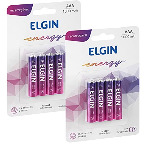 Pilha Recarregável Elgin AAA 1000mAh