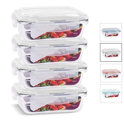 Kit Potes Herméticos House Organizer 4 Peças 640ml