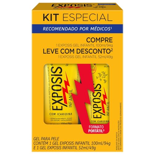 Repelente Infantil Exposis 100ml e 52ml Kit Gel