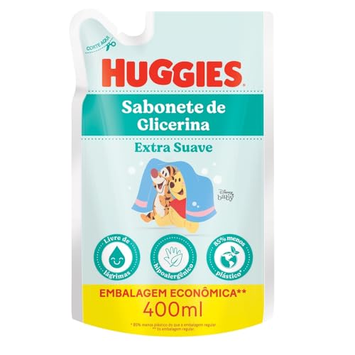 Sabonete Líquido Huggies 400ml Glicerina Extra Suave Refil