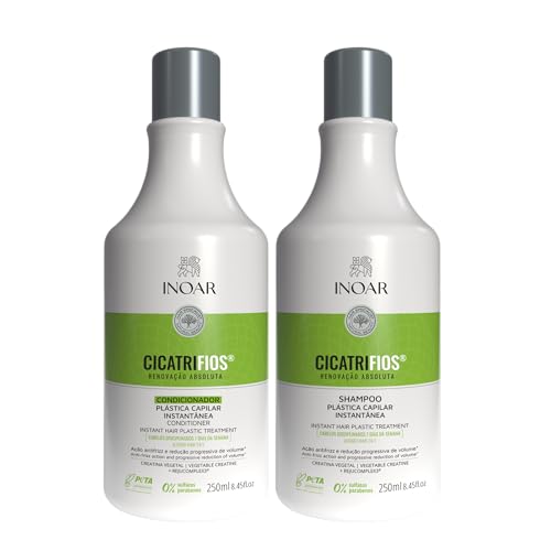 Kit Shampoo e Condicionador Inoar 250ml CicatriFios Plástica Capilar
