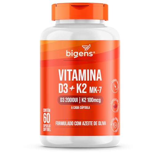 Vitamina D Biogens 2000UI 60 Cápsulas + K2 MK-7