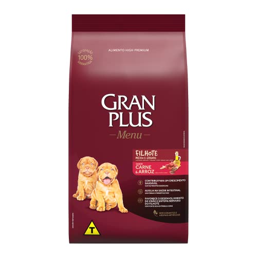 Ração GranPlus Menu Cães Filhotes Carne e Arroz 3kg