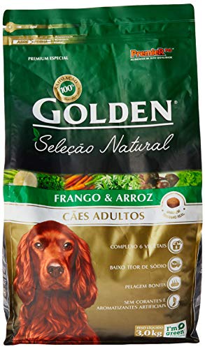 Ração Golden Seleção Natural Cães Adultos Frango e Arroz 3kg