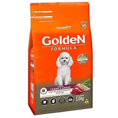 Ração Golden Formula Mini Bits Pequenas Carne e Arroz Adultos 1kg